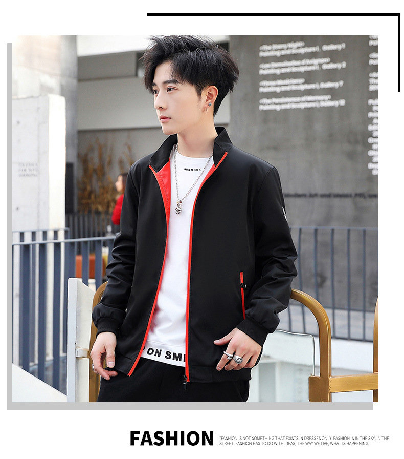 Cross-Border Fall Men's Jackets Casual Korean Style Trendy Stand Collar Jacket Sports Top for Men AliExpress Export Cross-Border Fall Men's Jackets Casual Korean Style Trendy Stand Collar Jacket Sports Top for Men AliExpress Export