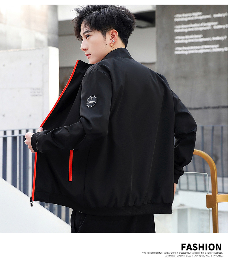 Cross-Border Fall Men's Jackets Casual Korean Style Trendy Stand Collar Jacket Sports Top for Men AliExpress Export Cross-Border Fall Men's Jackets Casual Korean Style Trendy Stand Collar Jacket Sports Top for Men AliExpress Export