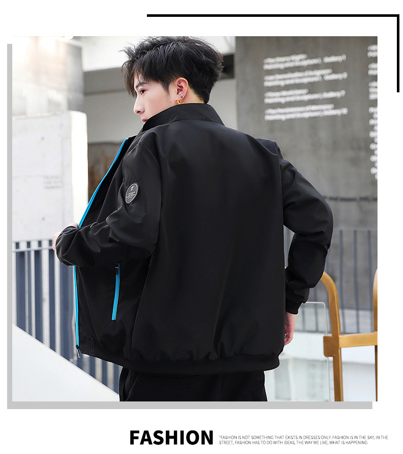 Cross-Border Fall Men's Jackets Casual Korean Style Trendy Stand Collar Jacket Sports Top for Men AliExpress Export Cross-Border Fall Men's Jackets Casual Korean Style Trendy Stand Collar Jacket Sports Top for Men AliExpress Export
