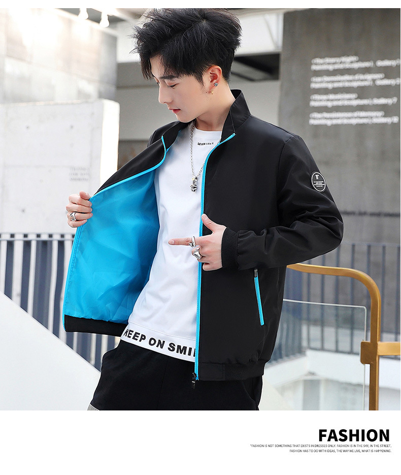 Cross-Border Fall Men's Jackets Casual Korean Style Trendy Stand Collar Jacket Sports Top for Men AliExpress Export Cross-Border Fall Men's Jackets Casual Korean Style Trendy Stand Collar Jacket Sports Top for Men AliExpress Export