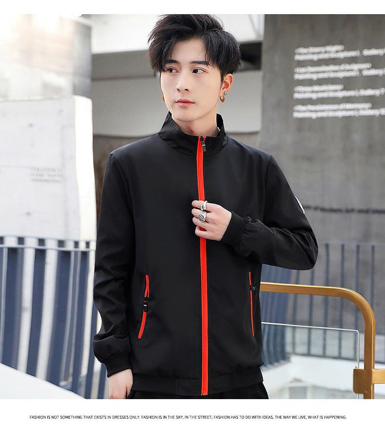 Cross-Border Fall Men's Jackets Casual Korean Style Trendy Stand Collar Jacket Sports Top for Men AliExpress Export Cross-Border Fall Men's Jackets Casual Korean Style Trendy Stand Collar Jacket Sports Top for Men AliExpress Export