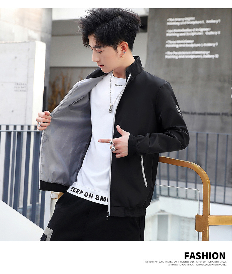 Cross-Border Fall Men's Jackets Casual Korean Style Trendy Stand Collar Jacket Sports Top for Men AliExpress Export Cross-Border Fall Men's Jackets Casual Korean Style Trendy Stand Collar Jacket Sports Top for Men AliExpress Export