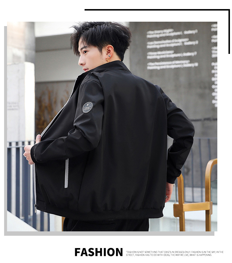 Cross-Border Fall Men's Jackets Casual Korean Style Trendy Stand Collar Jacket Sports Top for Men AliExpress Export Cross-Border Fall Men's Jackets Casual Korean Style Trendy Stand Collar Jacket Sports Top for Men AliExpress Export