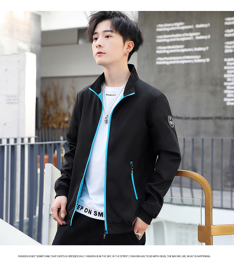Cross-Border Fall Men's Jackets Casual Korean Style Trendy Stand Collar Jacket Sports Top for Men AliExpress Export Cross-Border Fall Men's Jackets Casual Korean Style Trendy Stand Collar Jacket Sports Top for Men AliExpress Export
