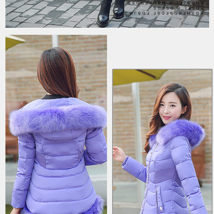 Cotton - padded \"women 's medium and long ladies slimming and thickening plus size down Cotton - padded jackets