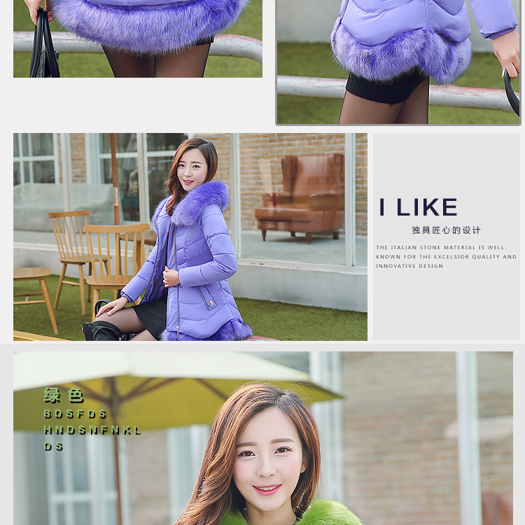 Cotton - padded \"women 's medium and long ladies slimming and thickening plus size down Cotton - padded jackets