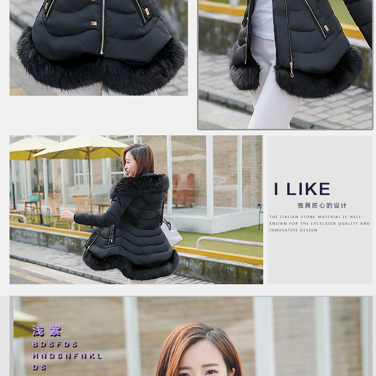 Cotton - padded \"women 's medium and long ladies slimming and thickening plus size down Cotton - padded jackets