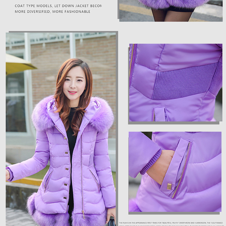 Cotton - padded \"women 's medium and long ladies slimming and thickening plus size down Cotton - padded jackets