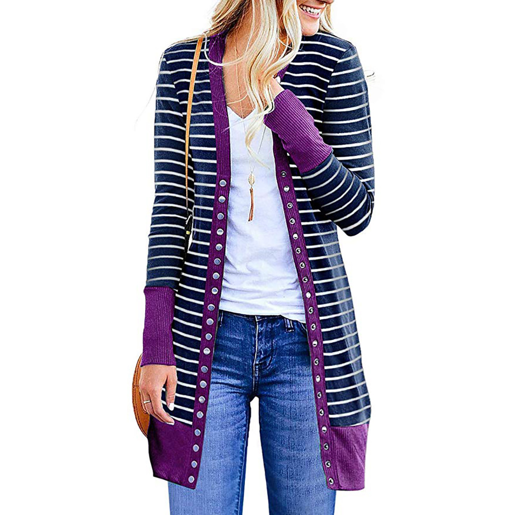 Amazon is selling mid-length, Button-down, striped Cardigan jackets for plus-size women Amazon is selling mid-length, Button-down, striped Cardigan jackets for plus-size women