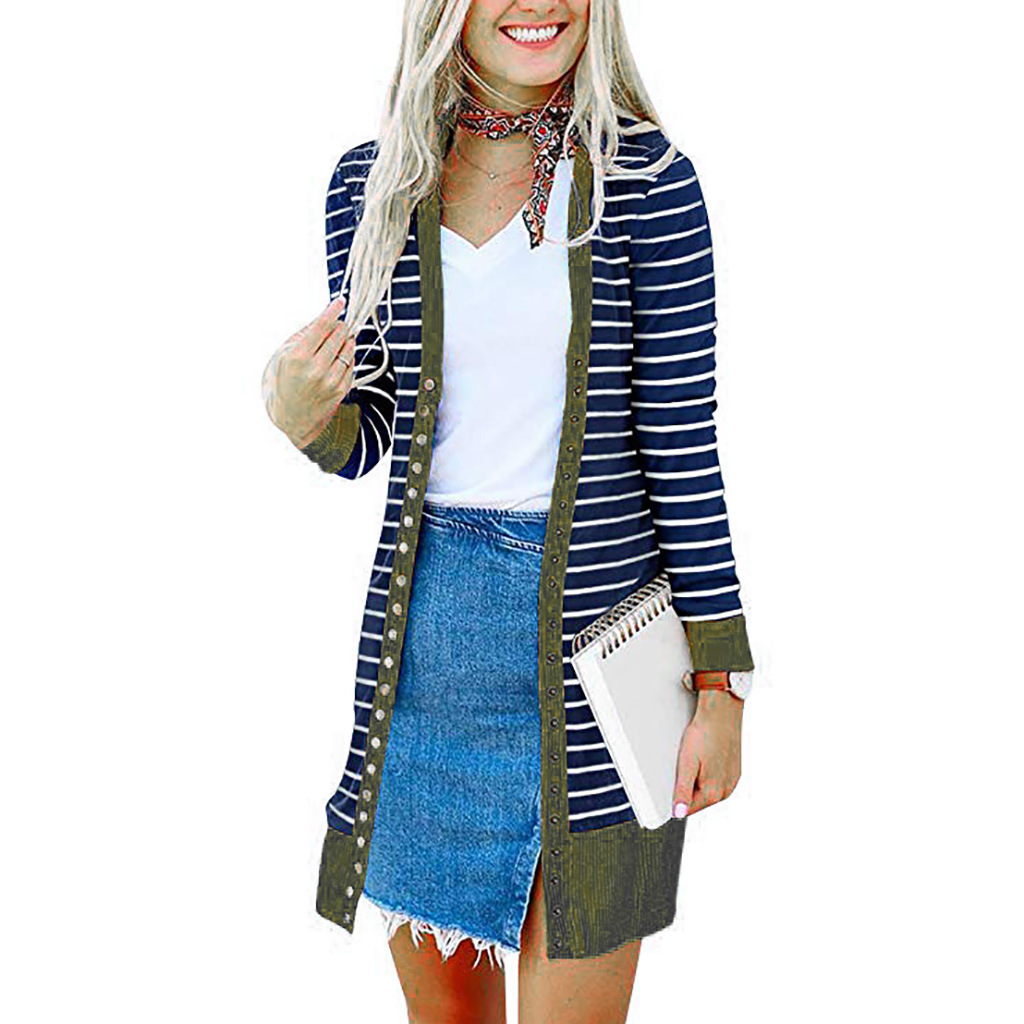 Amazon is selling mid-length, Button-down, striped Cardigan jackets for plus-size women Amazon is selling mid-length, Button-down, striped Cardigan jackets for plus-size women