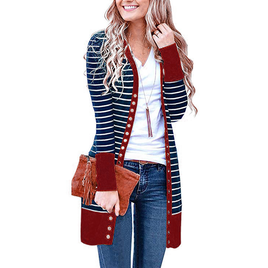 Amazon is selling mid-length, Button-down, striped Cardigan jackets for plus-size women Amazon is selling mid-length, Button-down, striped Cardigan jackets for plus-size women