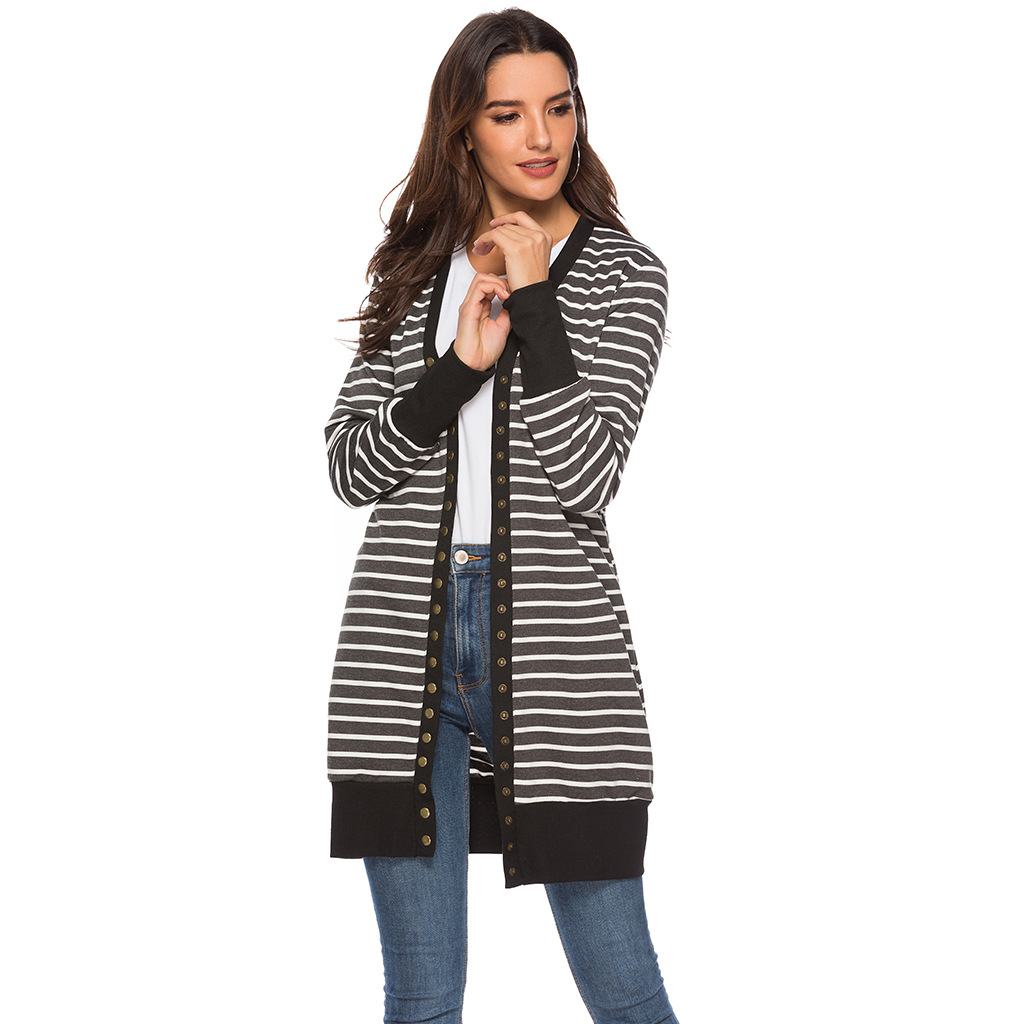 Amazon is selling mid-length, Button-down, striped Cardigan jackets for plus-size women Amazon is selling mid-length, Button-down, striped Cardigan jackets for plus-size women