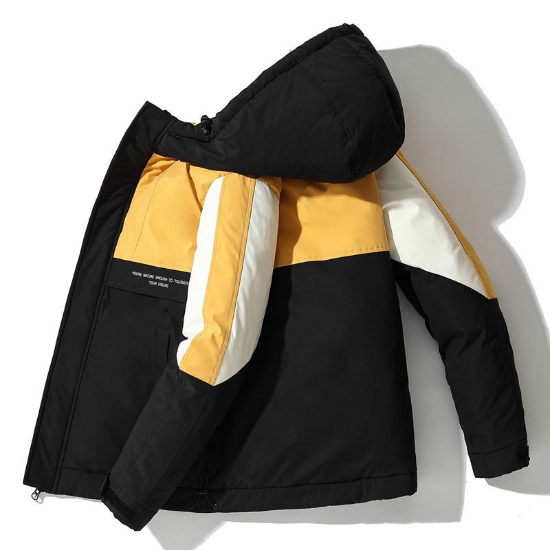 The new 2019 winter trend features matching hooded down jackets with white eiderdown overcoats