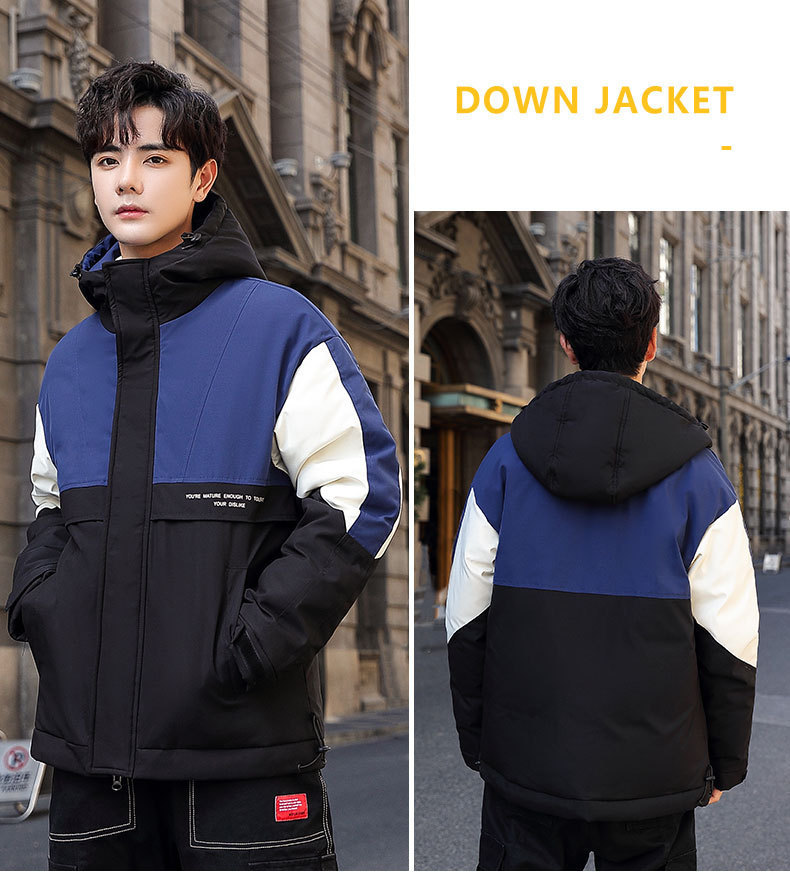 The new 2019 winter trend features matching hooded down jackets with white eiderdown overcoats