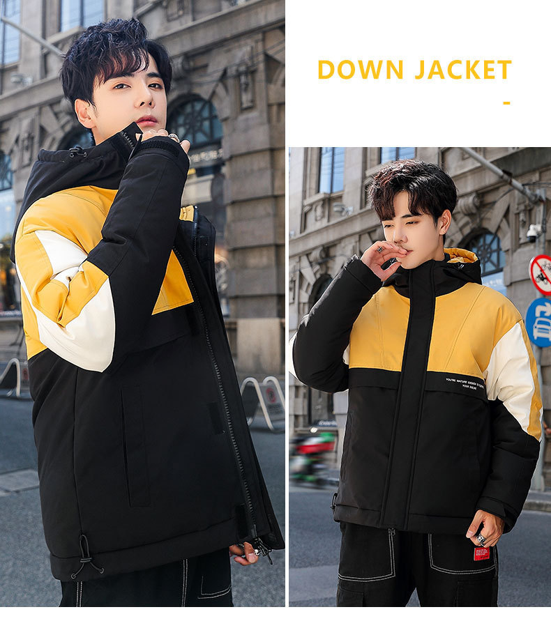 The new 2019 winter trend features matching hooded down jackets with white eiderdown overcoats