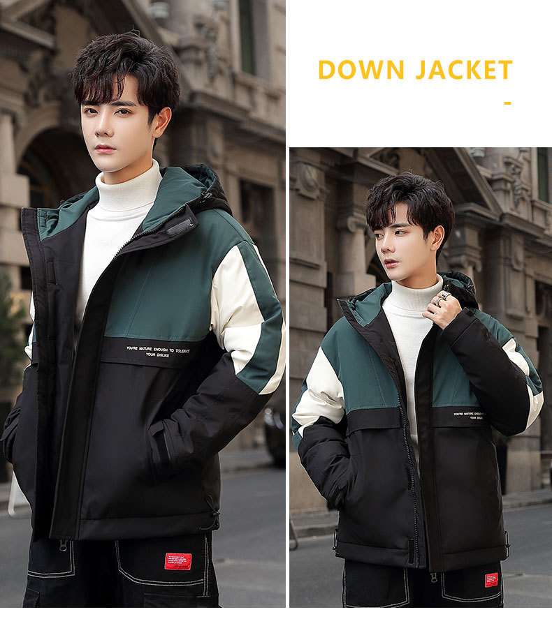 The new 2019 winter trend features matching hooded down jackets with white eiderdown overcoats