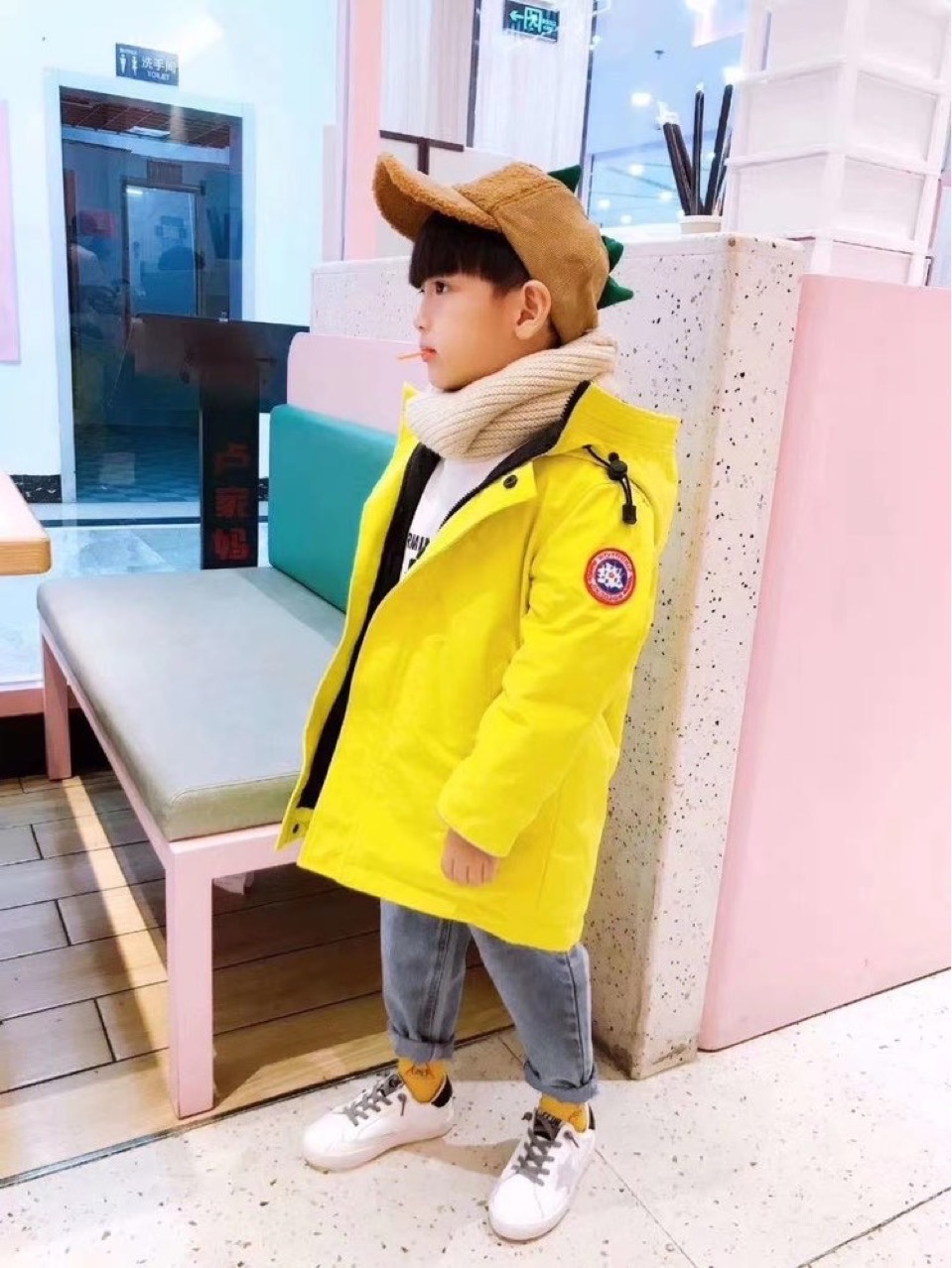 Big Goose Children's down Jacket 2021 New Mid-Length Thickened Camouflage Boys' Girls' Jackets Coat Fashion