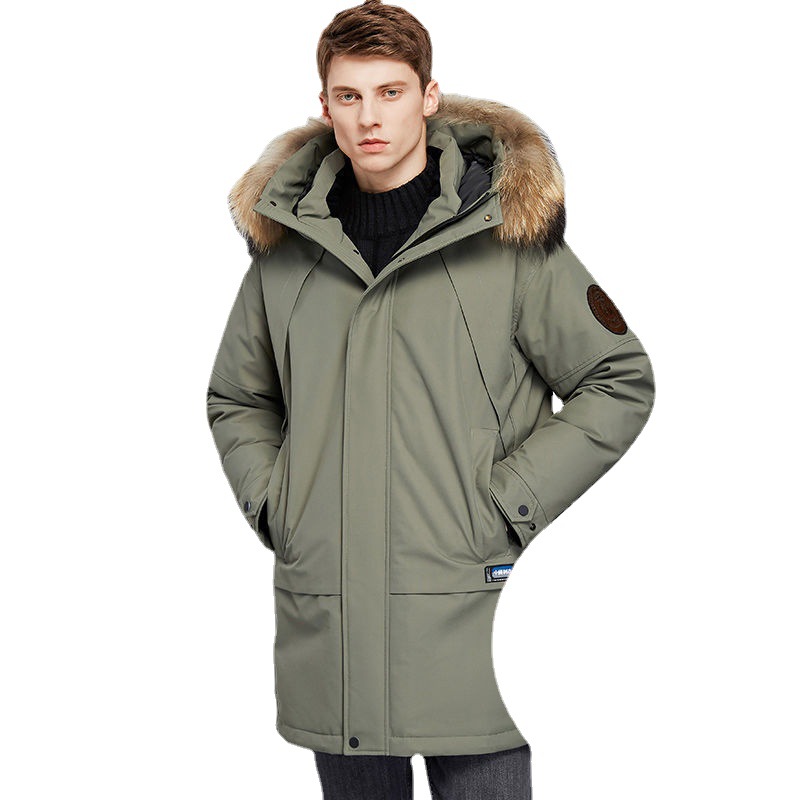 Down Jacket Men&#039;s Mid-Length Extremely Cold Big Fur Collar New Thickened Handsome Cold-Proof Winter Men&#039;s Jackets Trendy