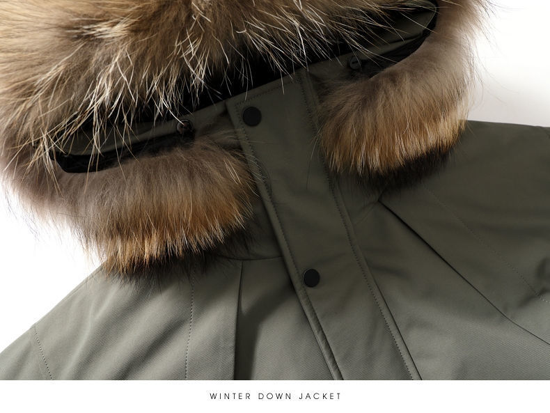 Down Jacket Men's Mid-Length Extremely Cold Big Fur Collar New Thickened Handsome Cold-Proof Winter Men's Jackets Trendy