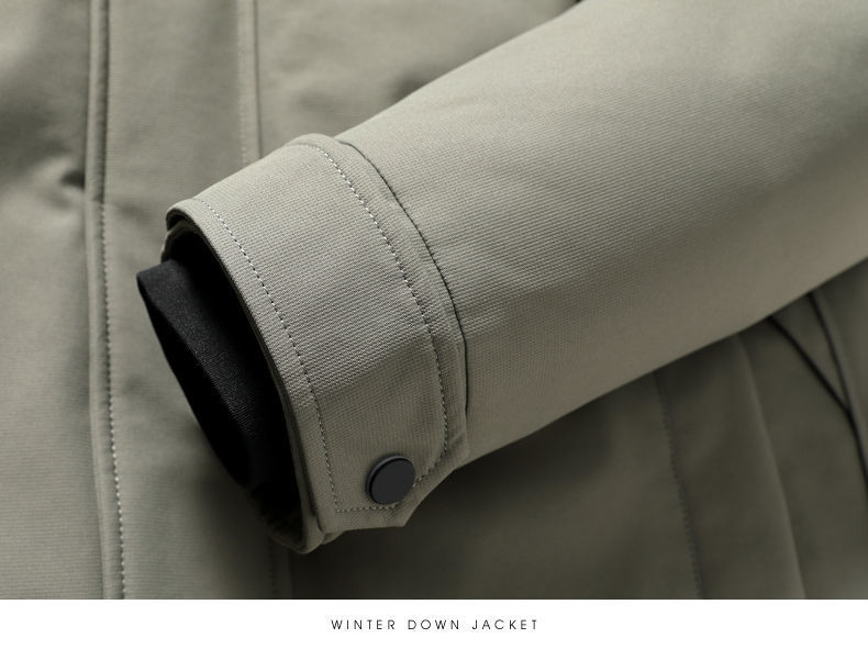 Down Jacket Men's Mid-Length Extremely Cold Big Fur Collar New Thickened Handsome Cold-Proof Winter Men's Jackets Trendy