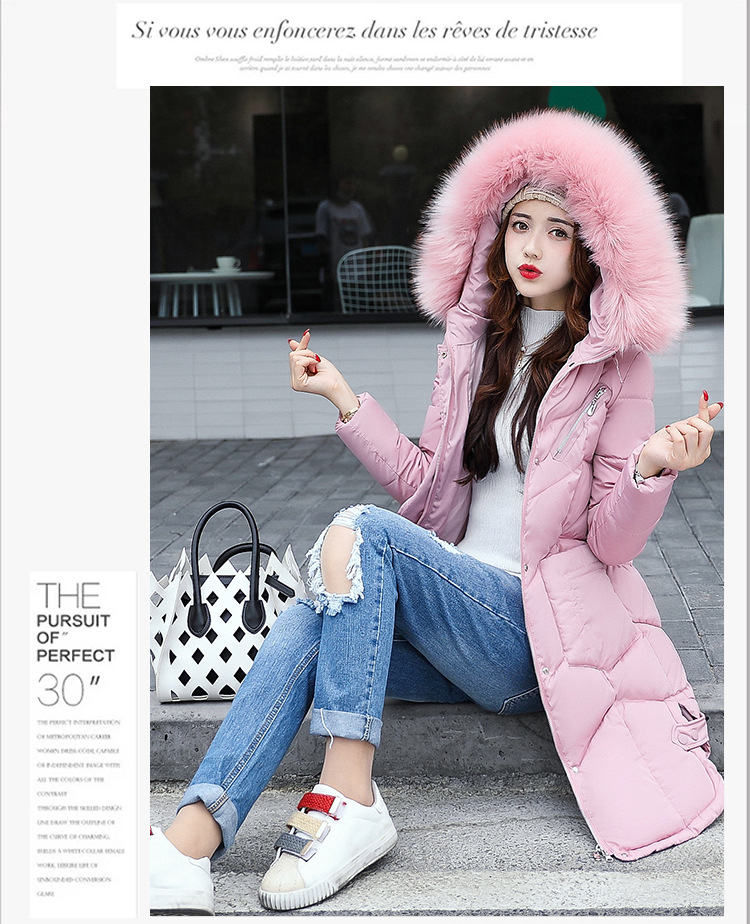 Winter down cotton - padded jacket for women with medium and long hair collars, slim and thickened over knee cotton - padded jackets Winter down cotton - padded jacket for women with medium and long hair collars, slim and thickened over knee cotton - padded jackets