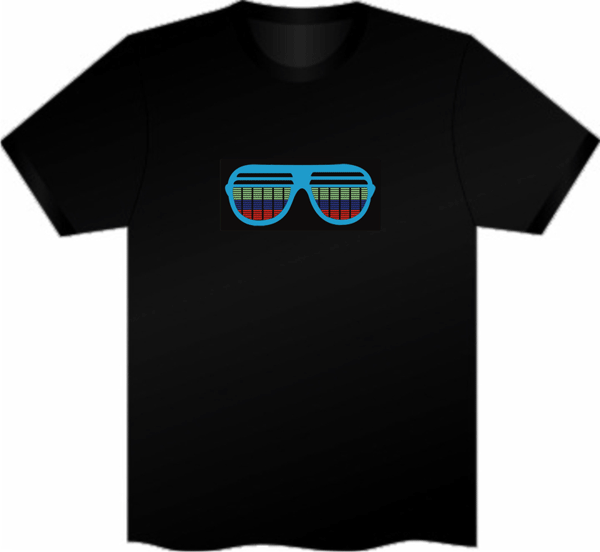 Concert event flash T-shirt EL cold light lovers flash T-shirt music voice control luminous short sleeves.