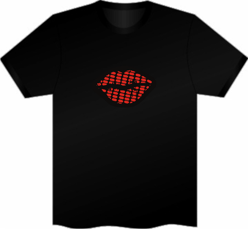 Concert event flash T-shirt EL cold light lovers flash T-shirt music voice control luminous short sleeves.