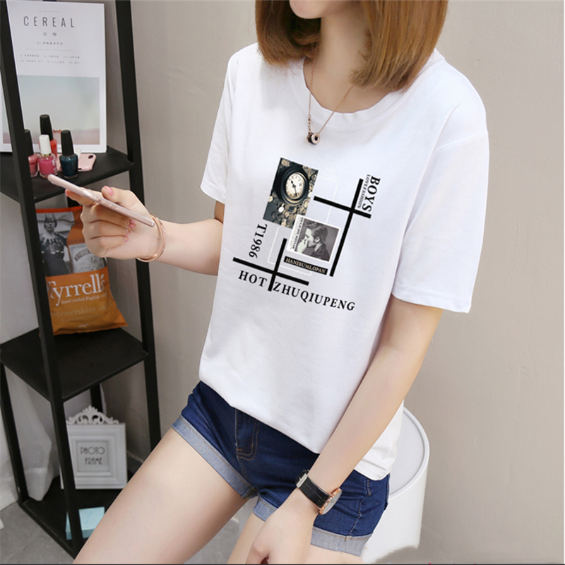 Summer Foreign Trade Miscellaneous Women's Short-Sleeved T-shirt Stock Korean Style Loose Large Size Women's T-shirt Half-Sleeved Stall Tail Goods