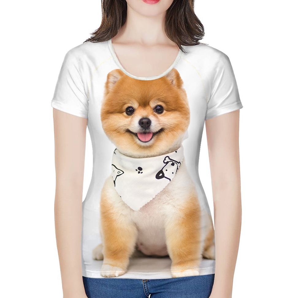 Cross-Border Women's Short Sleeve T Shirt Customized 3D Animal Print Slim-Fit Women's Top T-shirt One Piece Dropshipping Cross-Border Women's Short Sleeve T Shirt Customized 3D Animal Print Slim-Fit Women's Top T-shirt One Piece Dropshipping
