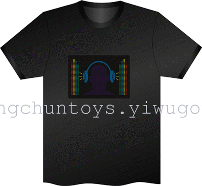 The music sound control flash flash light emitting clothes t-shirt t-shirt t-shirt dress cool disco bar The music sound control flash flash light emitting clothes t-shirt t-shirt t-shirt dress cool disco bar