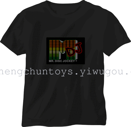 The music sound control flash flash light emitting clothes t-shirt t-shirt t-shirt dress cool disco bar The music sound control flash flash light emitting clothes t-shirt t-shirt t-shirt dress cool disco bar
