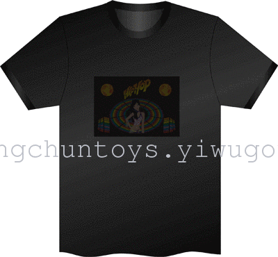 The music sound control flash flash light emitting clothes t-shirt t-shirt t-shirt dress cool disco bar The music sound control flash flash light emitting clothes t-shirt t-shirt t-shirt dress cool disco bar