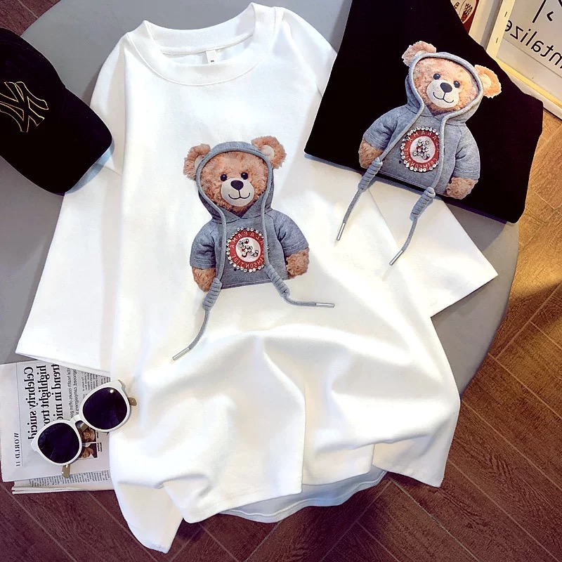 Summer Cartoon Short Sleeve T-shirt Women's Fashionable All-Match Loose Half Sleeve Student Top Ins Couple Half Sleeve Summer Cartoon Short Sleeve T-shirt Women's Fashionable All-Match Loose Half Sleeve Student Top Ins Couple Half Sleeve