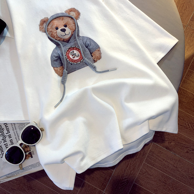 Summer Cartoon Short Sleeve T-shirt Women&#039;s Fashionable All-Match Loose Half Sleeve Student Top Ins Couple Half Sleeve