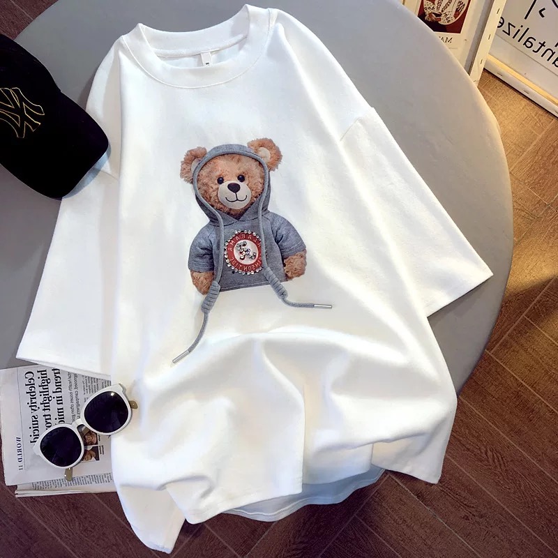 Summer Cartoon Short Sleeve T-shirt Women's Fashionable All-Match Loose Half Sleeve Student Top Ins Couple Half Sleeve Summer Cartoon Short Sleeve T-shirt Women's Fashionable All-Match Loose Half Sleeve Student Top Ins Couple Half Sleeve