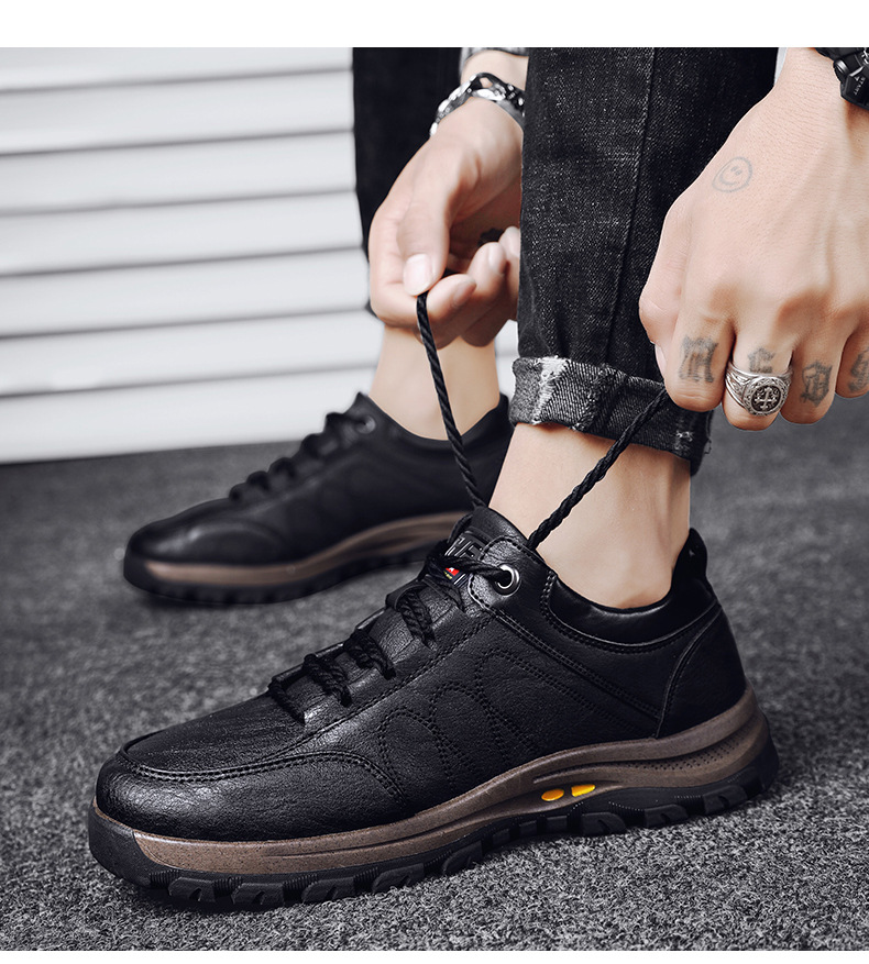 Men's Shoes Cotton-Padded Shoes with Velvet 2020 Winter High-Top Leisure Climbing Trendy Shoes Men's Trendy Wild Leather Shoes Autumn New Men's Shoes Cotton-Padded Shoes with Velvet 2020 Winter High-Top Leisure Climbing Trendy Shoes Men's Trendy Wild Leather Shoes Autumn New