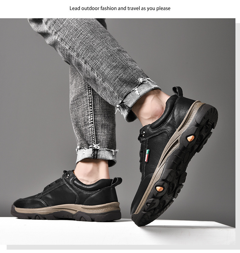 2021 Autumn and Winter New Men's Casual Business Leather Shoes Men's Shoes Men's Outdoor Sports Climbing Shoes One Piece Dropshipping Winter