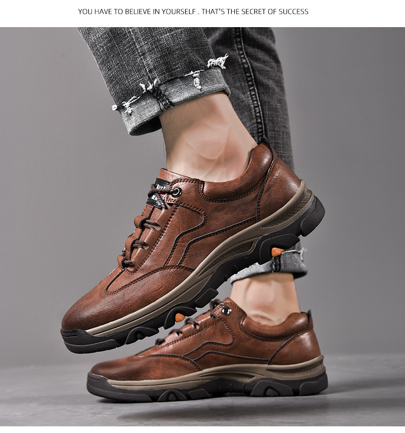 2021 Autumn and Winter New Men's Casual Business Leather Shoes Men's Shoes Men's Outdoor Sports Climbing Shoes One Piece Dropshipping Winter