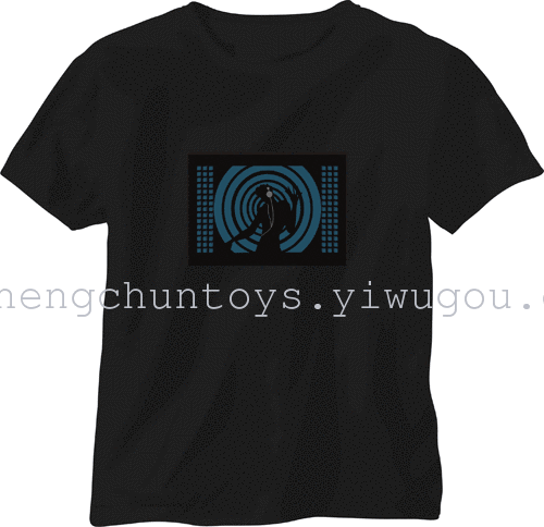 EL Flash t shirt light emitting t-shirt music voice-activated t-light clothes cold tablets