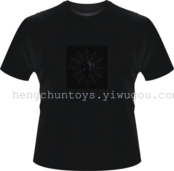 EL Flash t shirt light emitting t-shirt music voice-activated t-light clothes cold tablets
