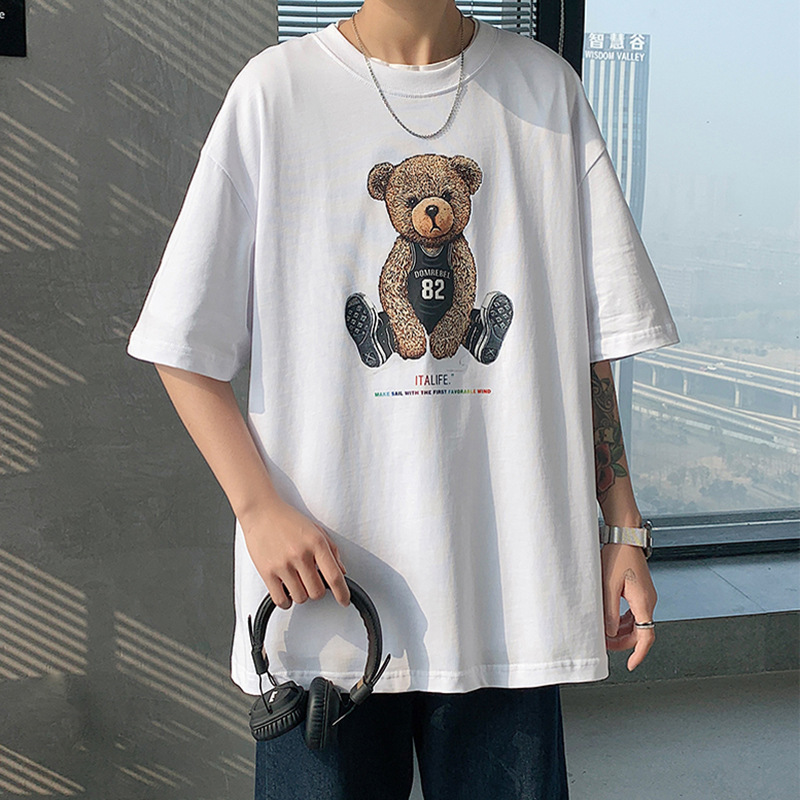 Summer Short Sleeve T-shirt Men&#039;s Trendy All-Match Loose Half Sleeve Student Top Ins Hong Kong Style Couple Half Sleeve