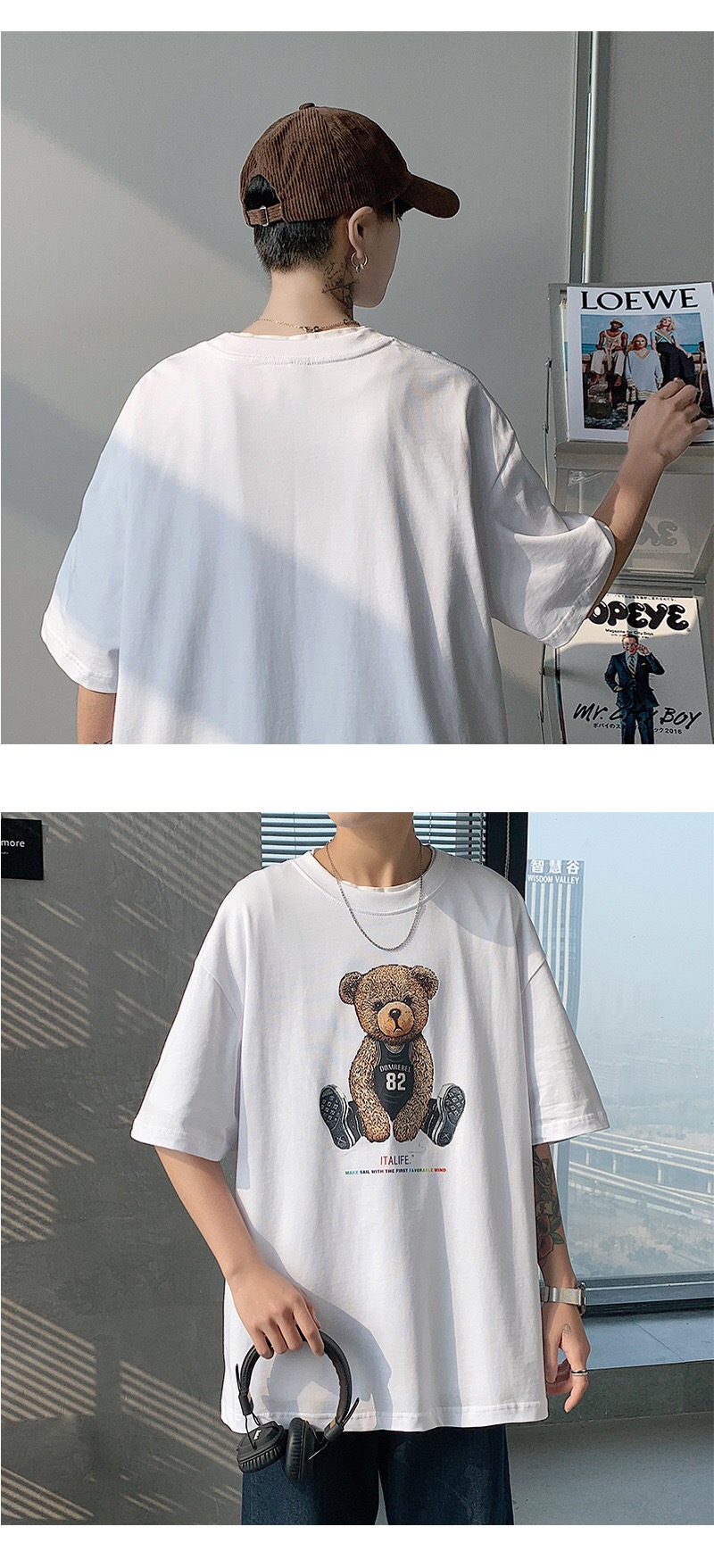 Summer Short Sleeve T-shirt Men's Trendy All-Match Loose Half Sleeve Student Top Ins Hong Kong Style Couple Half Sleeve Summer Short Sleeve T-shirt Men's Trendy All-Match Loose Half Sleeve Student Top Ins Hong Kong Style Couple Half Sleeve