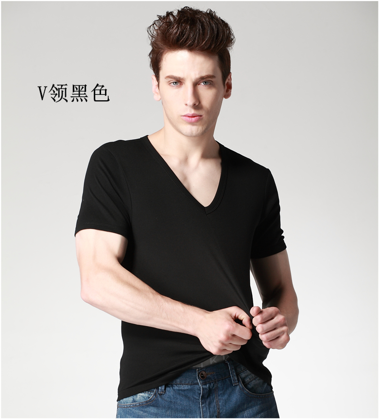 Men's Short-Sleeved Close-Fitting round Neck V-neck Solid Color Spring and Summer Pure Cotton Undershirt Comfortable Bottoming Shirt Vest Trendy T-shirt Men's Short-Sleeved Close-Fitting round Neck V-neck Solid Color Spring and Summer Pure Cotton Undershirt Comfortable Bottoming Shirt Vest Trendy T-shirt