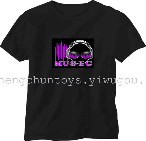 Music, voice-activated flashing t-shirt Flash t shirt clothes glow t-shirt glow KTV nightclub bar Music, voice-activated flashing t-shirt Flash t shirt clothes glow t-shirt glow KTV nightclub bar