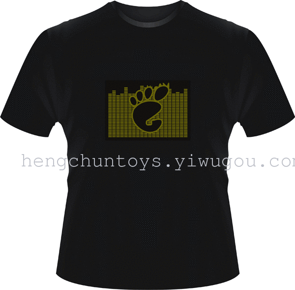 Music, voice-activated flashing t-shirt Flash t shirt clothes glow t-shirt glow KTV nightclub bar Music, voice-activated flashing t-shirt Flash t shirt clothes glow t-shirt glow KTV nightclub bar