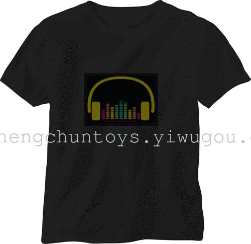 Music, voice-activated flashing t-shirt Flash t shirt clothes glow t-shirt glow KTV nightclub bar Music, voice-activated flashing t-shirt Flash t shirt clothes glow t-shirt glow KTV nightclub bar