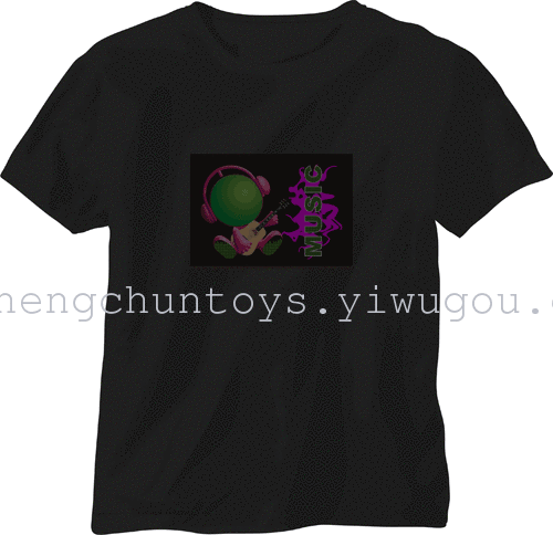 Music, voice-activated flashing t-shirt Flash t shirt clothes glow t-shirt glow KTV nightclub bar Music, voice-activated flashing t-shirt Flash t shirt clothes glow t-shirt glow KTV nightclub bar