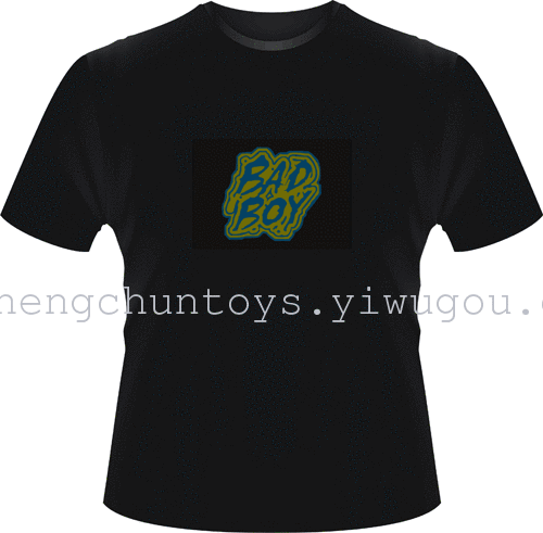 Music, voice-activated flashing t-shirt Flash t shirt clothes glow t-shirt glow KTV nightclub bar Music, voice-activated flashing t-shirt Flash t shirt clothes glow t-shirt glow KTV nightclub bar