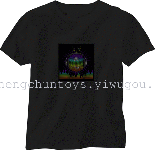 Music, voice-activated flashing t-shirt Flash t shirt clothes glow t-shirt glow KTV nightclub bar Music, voice-activated flashing t-shirt Flash t shirt clothes glow t-shirt glow KTV nightclub bar