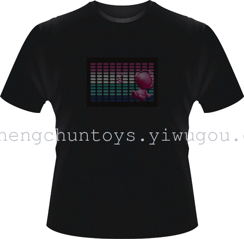 Music, voice-activated flashing t-shirt Flash t shirt clothes glow t-shirt glow KTV nightclub bar Music, voice-activated flashing t-shirt Flash t shirt clothes glow t-shirt glow KTV nightclub bar